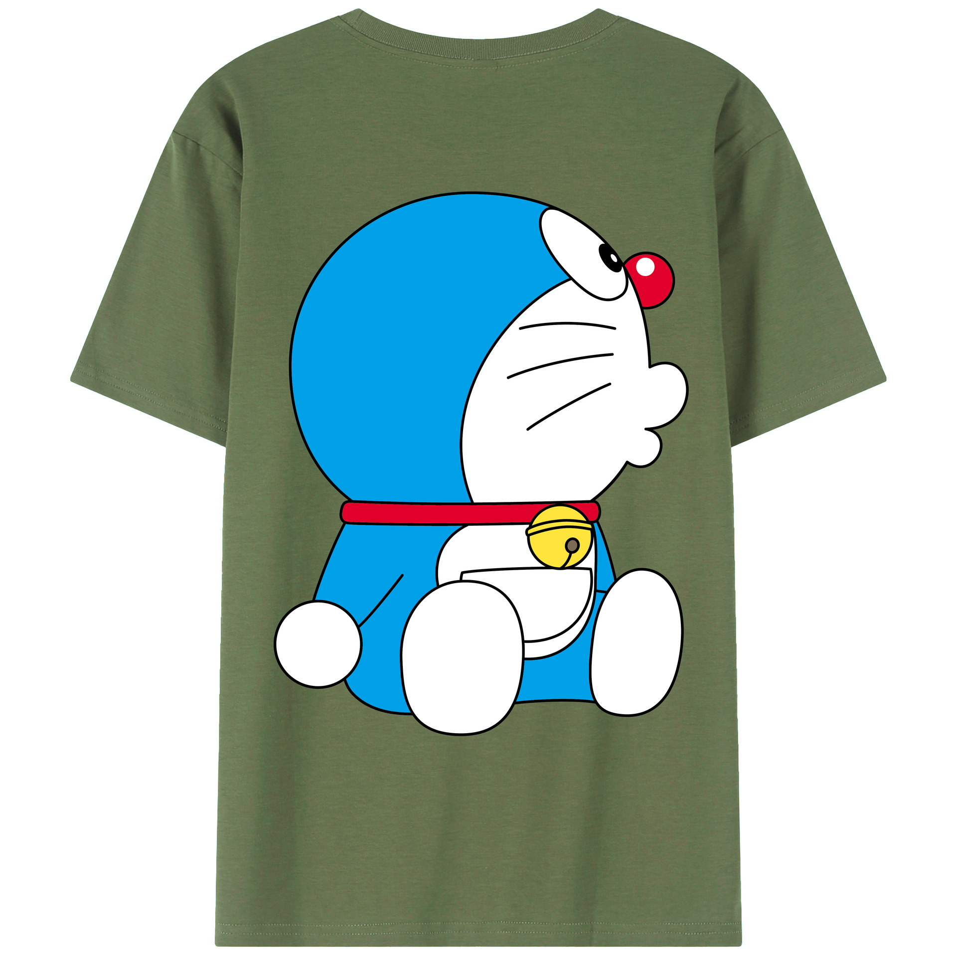 （画像用） ドラえもん Doraemon 綿100％ メンズ半袖Tシャツ（バックプリント） 通気性